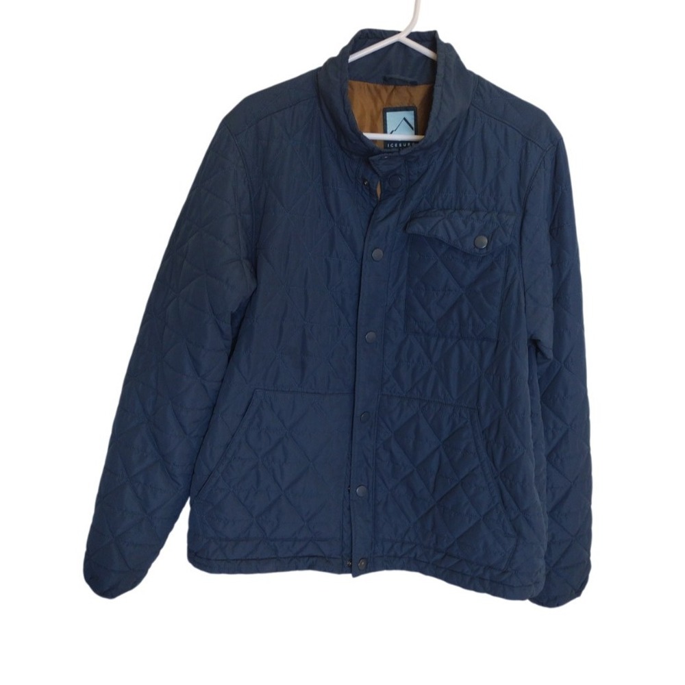 iceburg outerwear jacket‎ Man M Blue Quilted Lightweight Oversized Winter Hiking